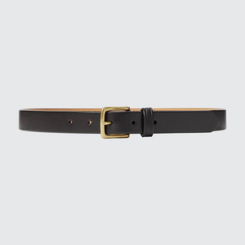 Men\'s Uniqlo Italian Saddle Leather (2021 Season) Belts Dark Brown | YUDW-49267