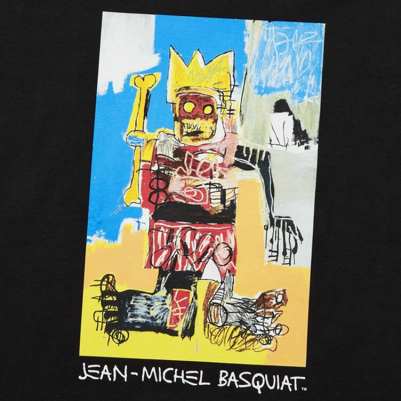 Men's Uniqlo Jean-michel Basquiat Ut Graphic T Shirts Black | HGYP-40153