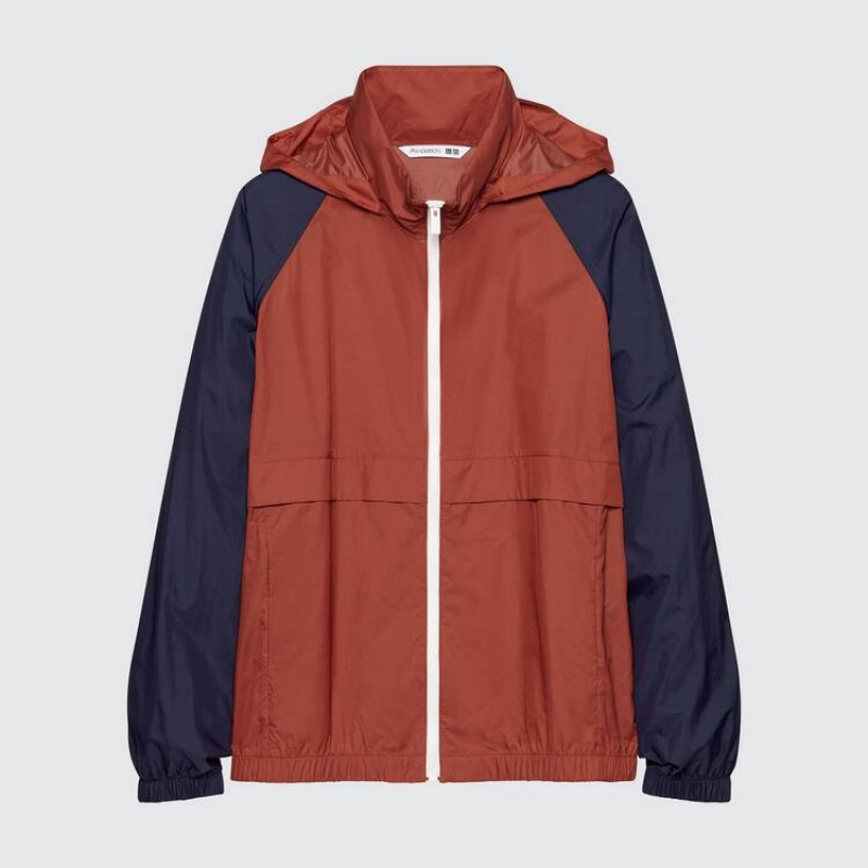 Men's Uniqlo Jw Anderson Colour Block Uv Protection Parka Red | ELGZ-98724