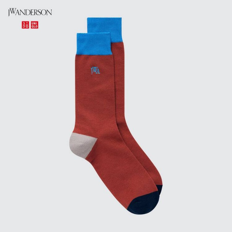 Men\'s Uniqlo Jw Anderson Socks Orange | FOZI-73186