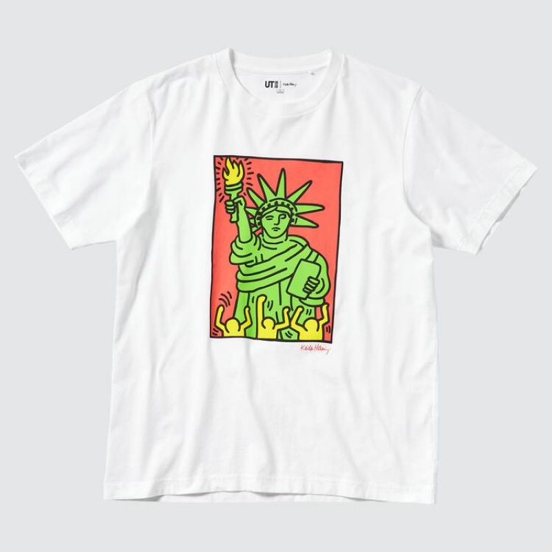 Men\'s Uniqlo Keith Haring Ut Graphic T Shirts White | DFQM-60247