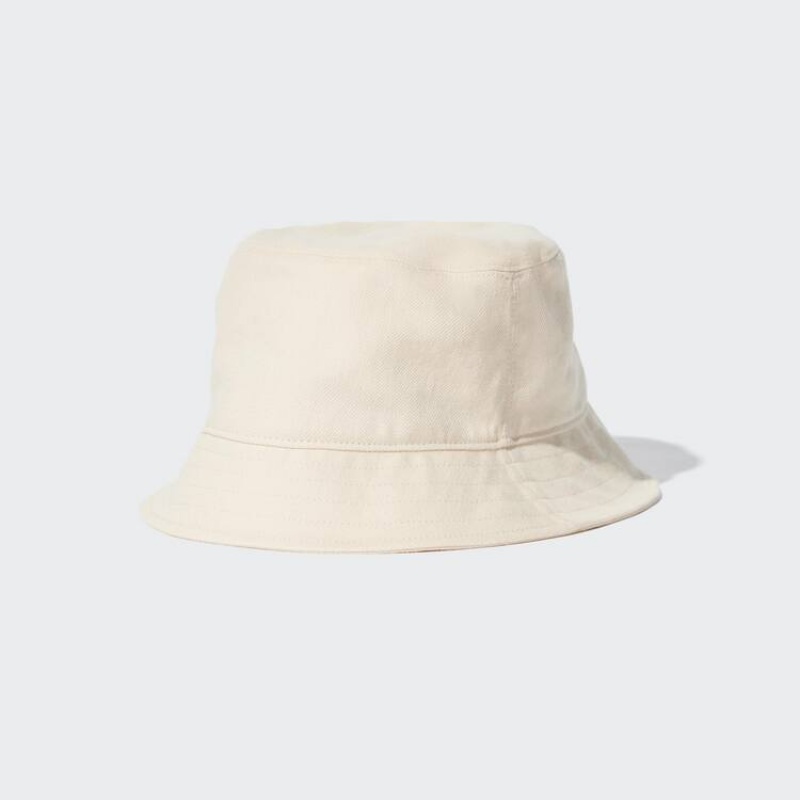 Men\'s Uniqlo Linen Blend Bucket Hats White | WALY-89135