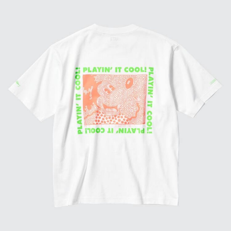 Men's Uniqlo Mickey X Keith Haring Ut Graphic T Shirts White | FZNK-27945