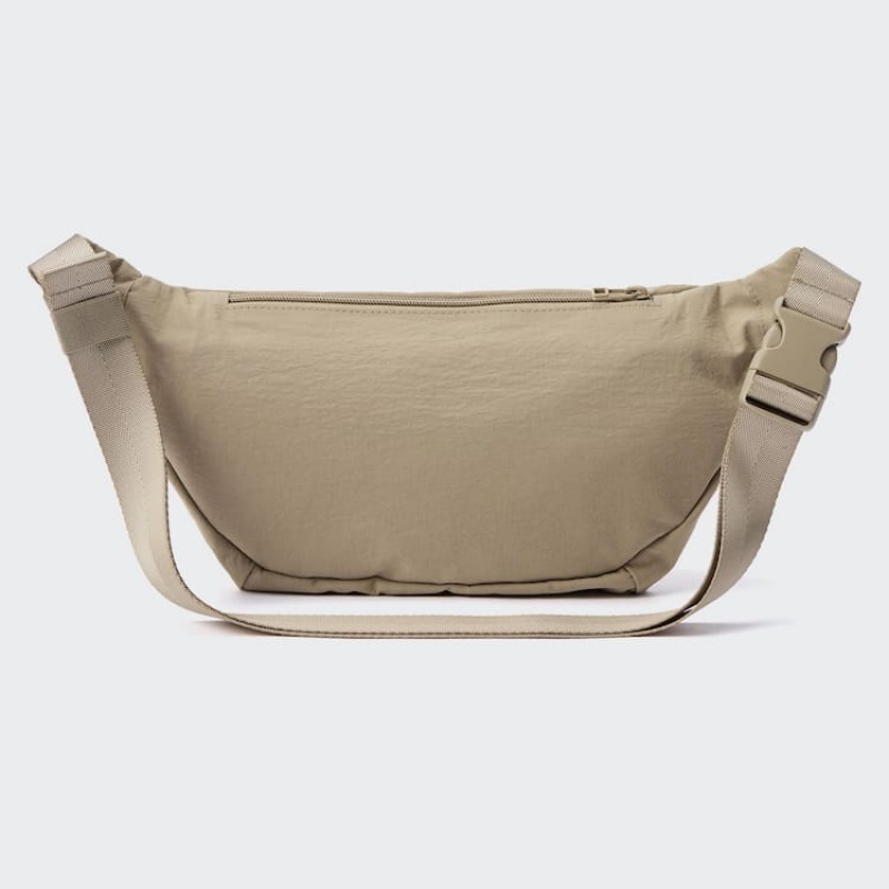 Men's Uniqlo Nylon Crossbody Bags Beige | GYCD-56927