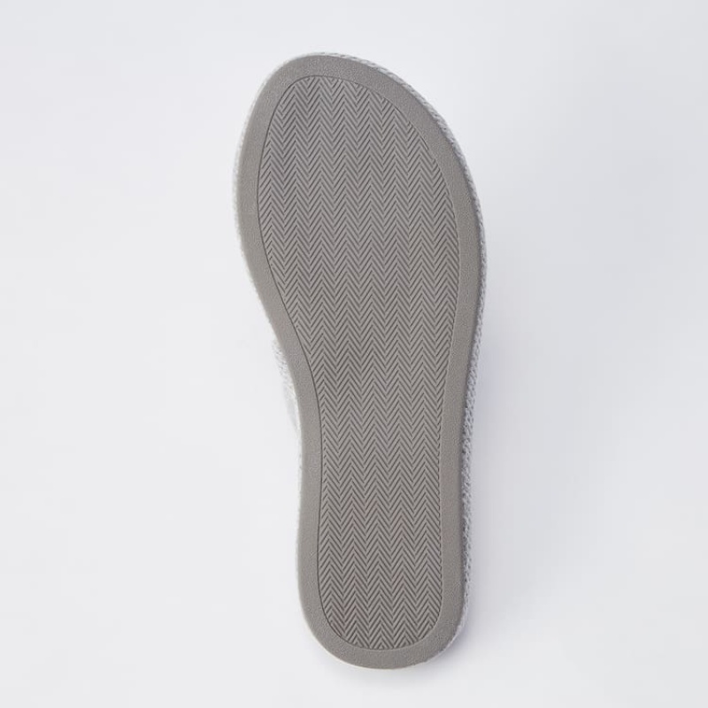 Men's Uniqlo Open Toe Waffle Slippers Grey | GVBU-47965