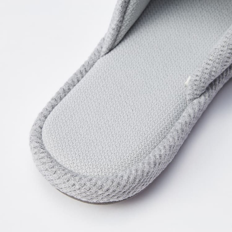 Men's Uniqlo Open Toe Waffle Slippers Grey | GVBU-47965