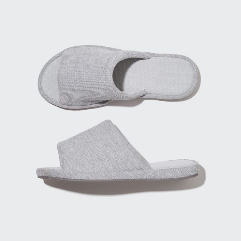 Men\'s Uniqlo Open Toe Waffle Slippers Grey | GVBU-47965