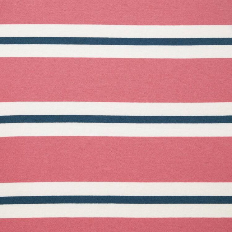 Men's Uniqlo Oversized Striped Half Sleeved T Shirts Pink | HCZS-51268