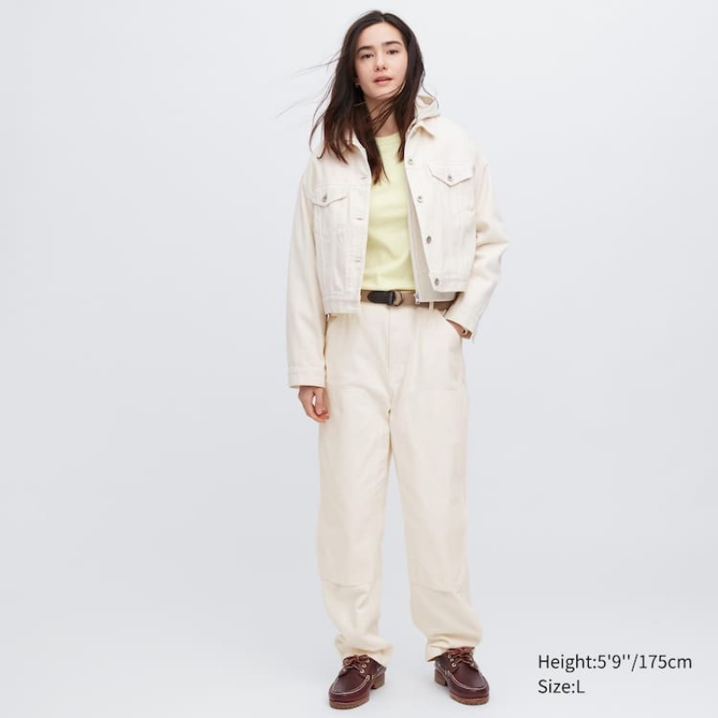 Men's Uniqlo Painter Trousers White | RNMX-07513