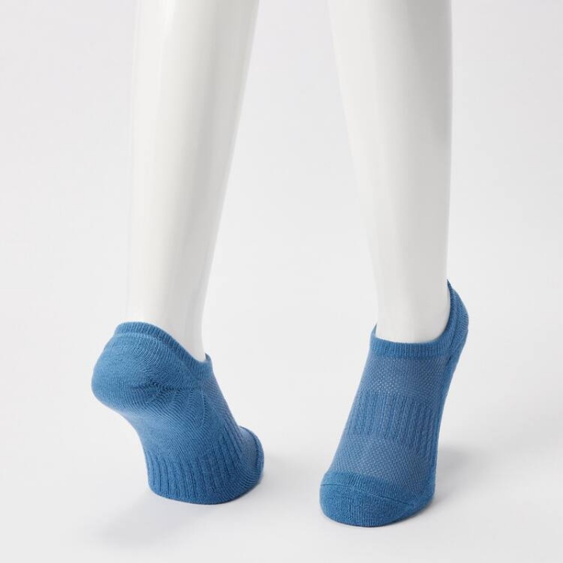 Men's Uniqlo Pile Low Cut Socks Blue | ULZX-93752