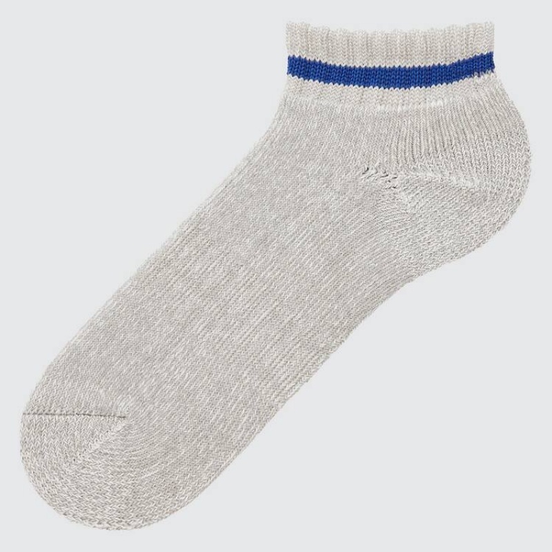 Men\'s Uniqlo Pile Plating Short Socks Grey | GKIU-62179