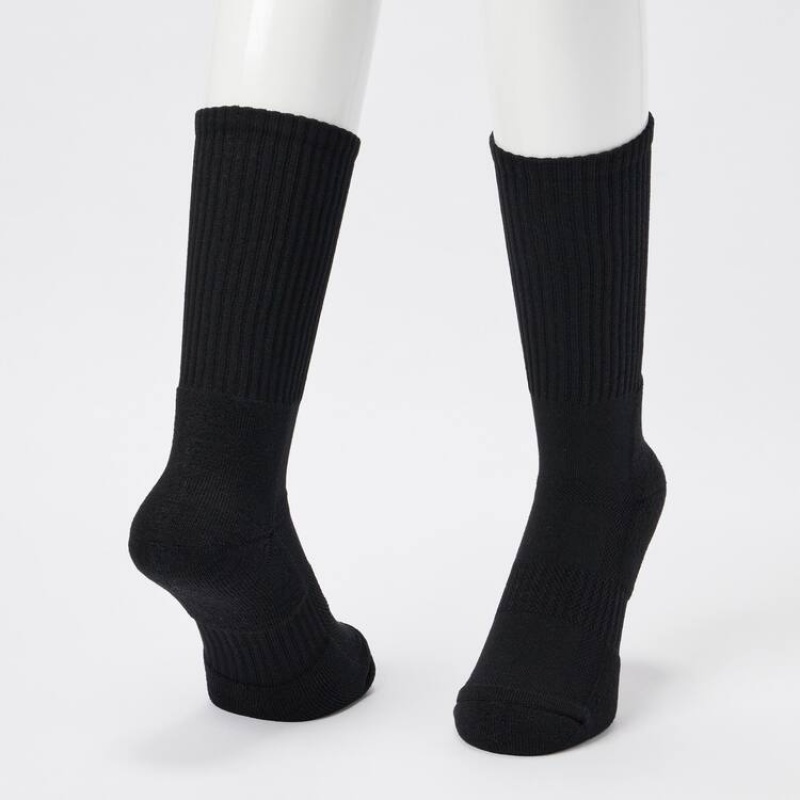 Men's Uniqlo Pile Socks Black | YMHD-07453