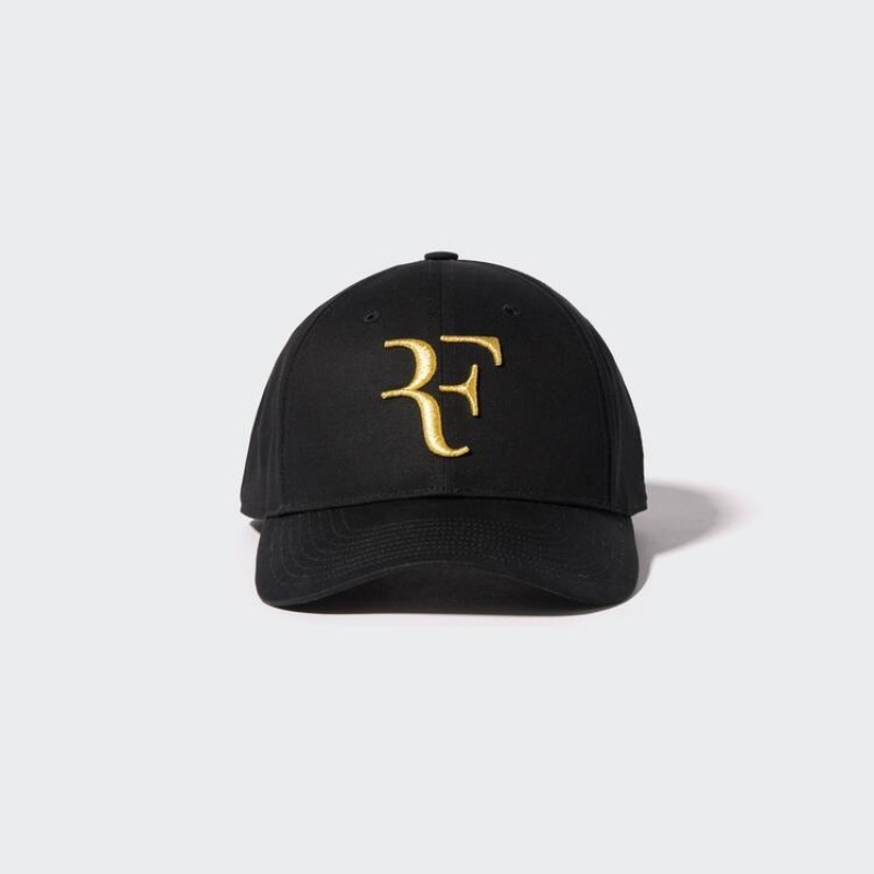 Men's Uniqlo Roger Federer Rf Commemorative Caps Black | AJVF-30491