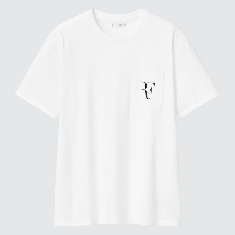 Men\'s Uniqlo Roger Federer Rf Graphic T Shirts White | OXLR-27308