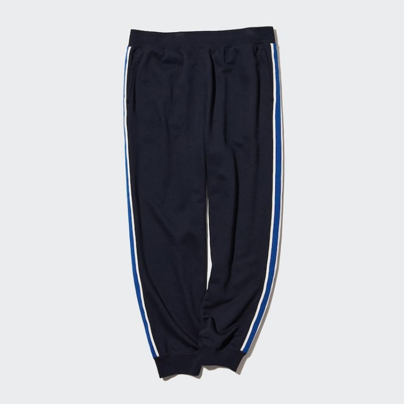 Men's Uniqlo Side Striped Jogger Navy | PEIJ-69372