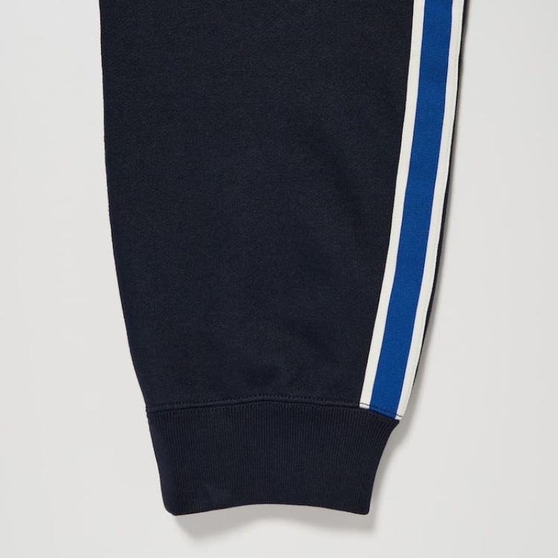 Men's Uniqlo Side Striped Jogger Navy | PEIJ-69372