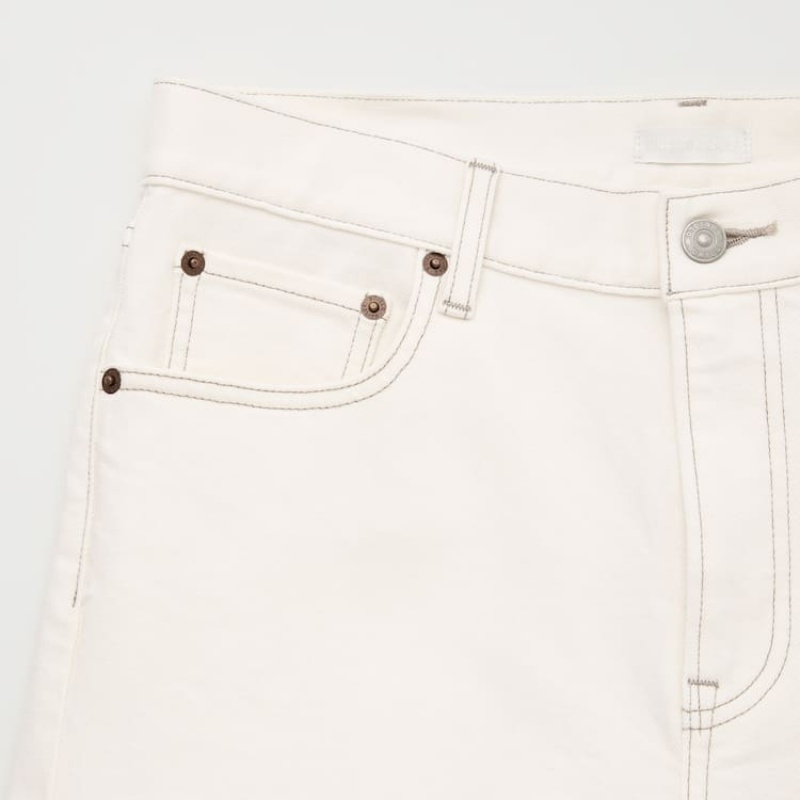 Men's Uniqlo Slim Fit Jeans White | AIKV-97458