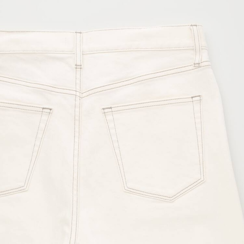 Men's Uniqlo Slim Fit Jeans White | AIKV-97458