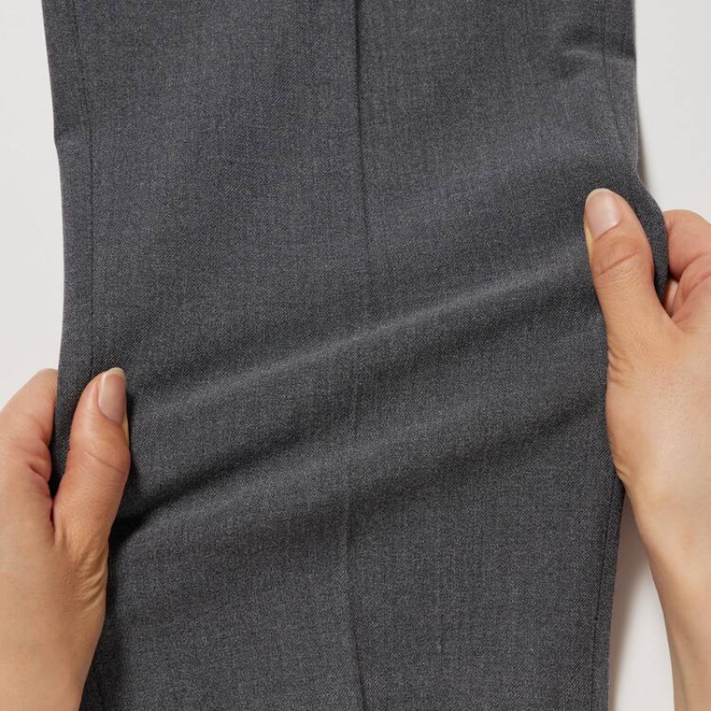 Men's Uniqlo Smart Ankle Length (Long) Trousers Grey | MFKE-94825