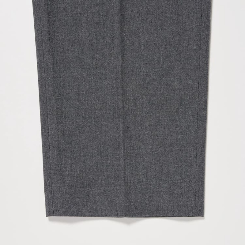 Men's Uniqlo Smart Ankle Length Suits Grey | WJLD-68704