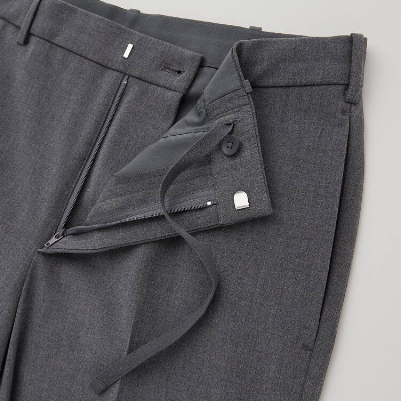 Men's Uniqlo Smart Comfort Ankle Length (2021 Season) Trousers Grey | KQRP-94285