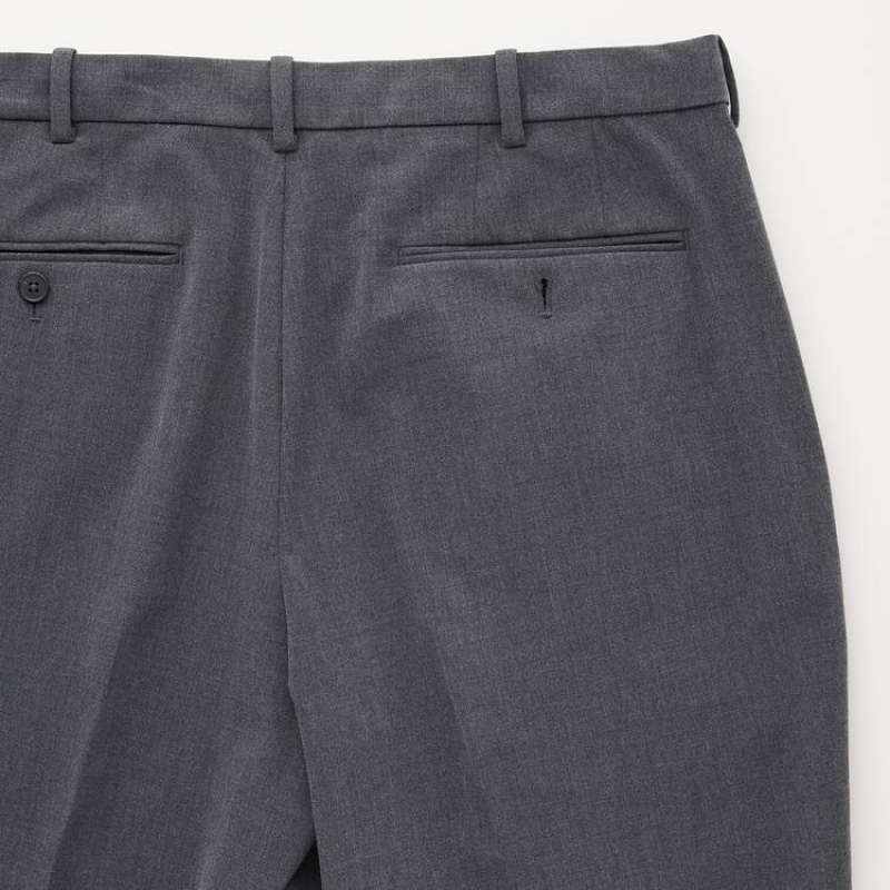 Men's Uniqlo Smart Comfort Ankle Length (Long) (2021 Season) Trousers Grey | TGXZ-39618