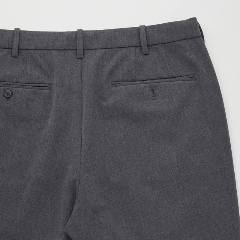 Men's Uniqlo Smart Comfort Ankle Length (Long) Trousers Grey | LBQA-84162