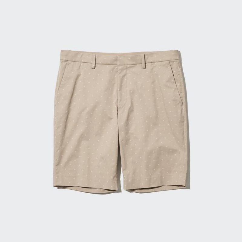 Men's Uniqlo Stretch Slim Fit Shorts Beige | SIYB-30421