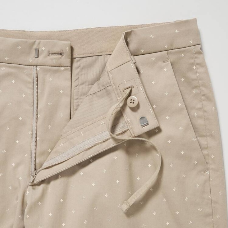 Men's Uniqlo Stretch Slim Fit Shorts Beige | SIYB-30421