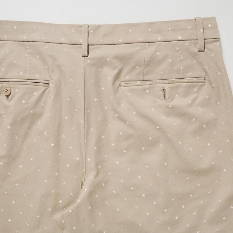 Men's Uniqlo Stretch Slim Fit Shorts Beige | SIYB-30421