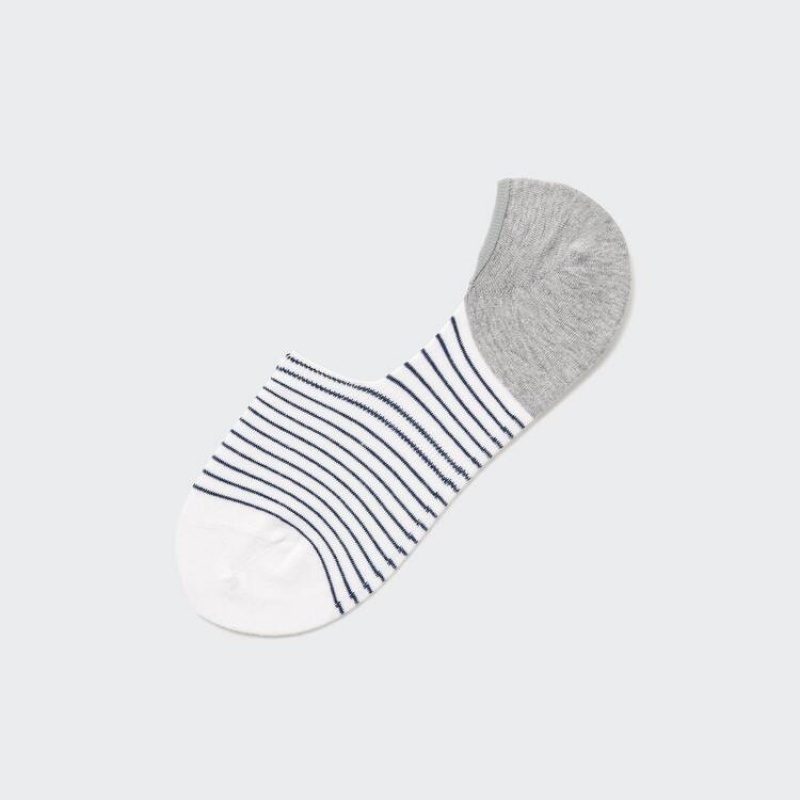 Men\'s Uniqlo Striped Low Cut Socks White | EHTD-03821