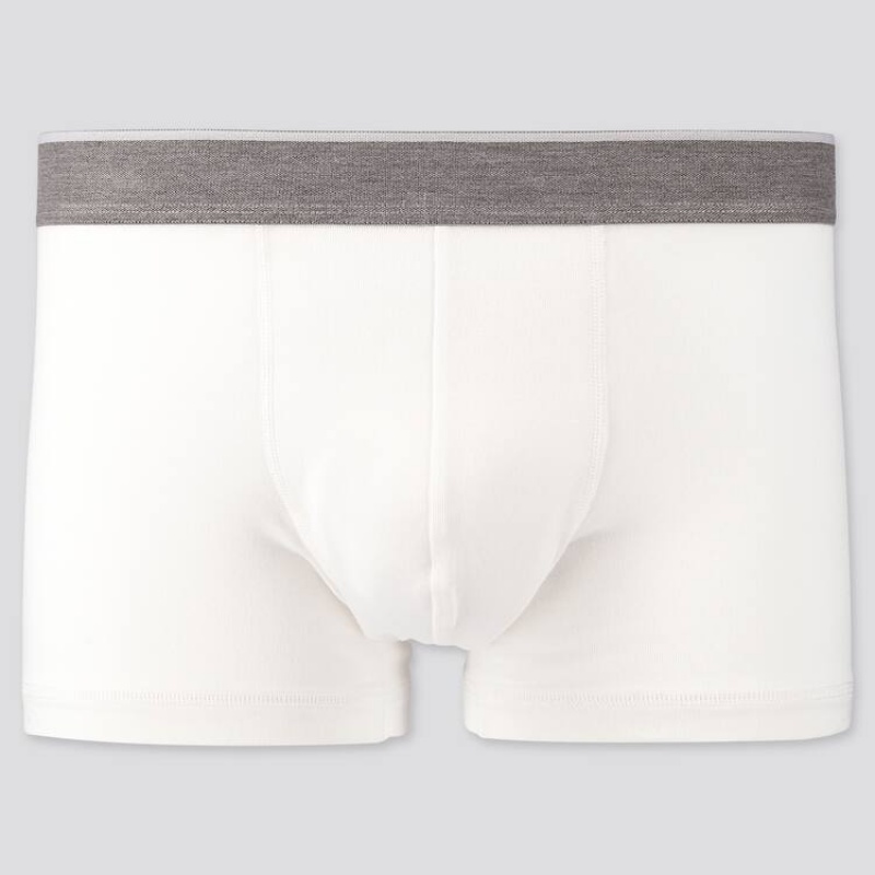 Men\'s Uniqlo Supima Cotton Low Rise Trunks (2021 Season) Underwear White | ELRI-94317