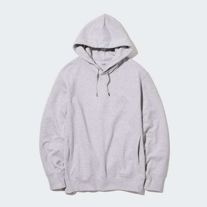 Men's Uniqlo Sweat Pullover Hoodie Grey | KZMB-06813