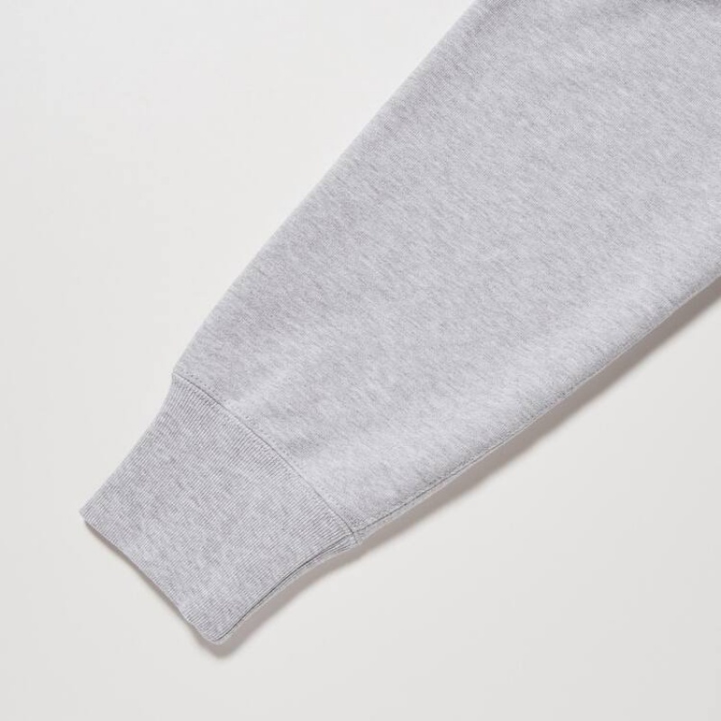 Men's Uniqlo Sweat Pullover Hoodie Grey | KZMB-06813