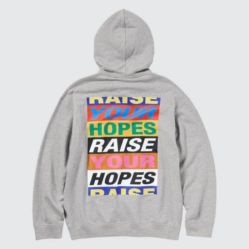 Men's Uniqlo The Message Ut Graphic (Lakwena) Hoodie Grey | CTBW-93450