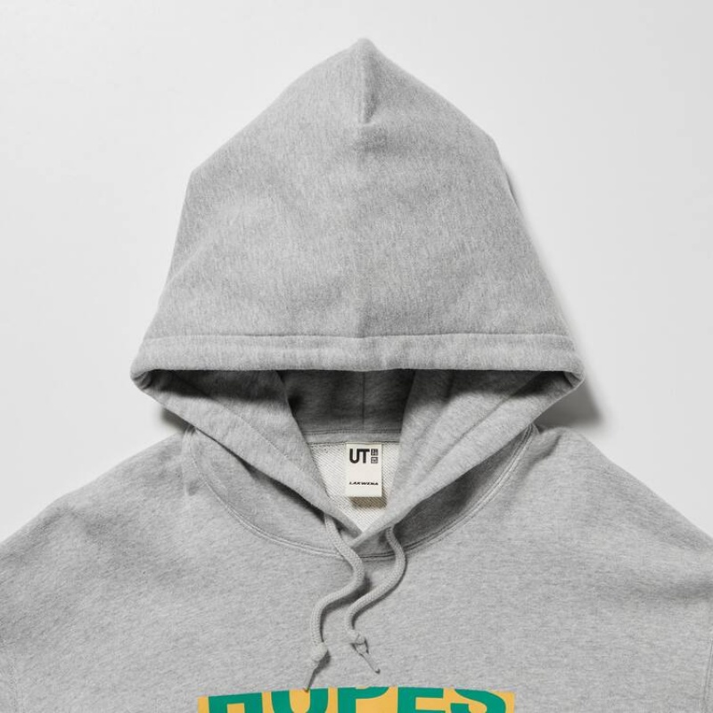 Men's Uniqlo The Message Ut Graphic (Lakwena) Hoodie Grey | CTBW-93450