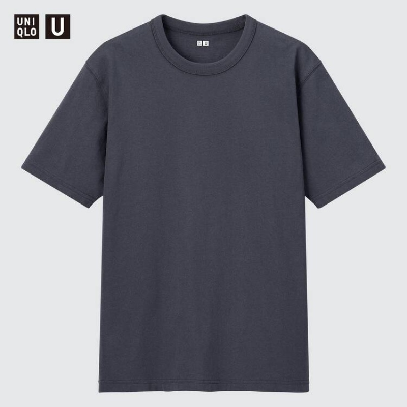 Men\'s Uniqlo U Crew Neck T Shirts Grey | QUMT-50134