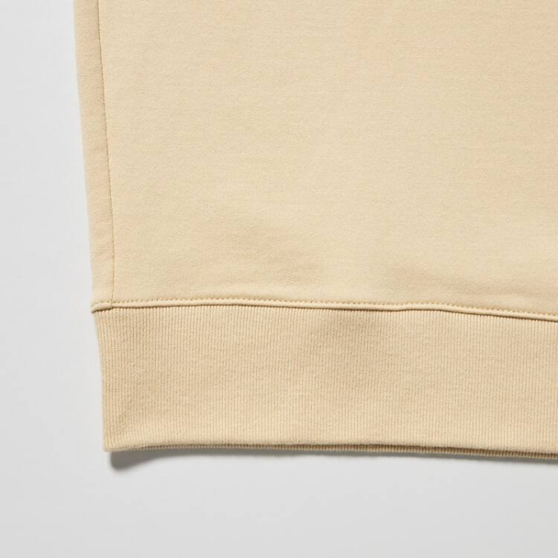 Men's Uniqlo U Light Sweatshirts Cream | PZXK-79401