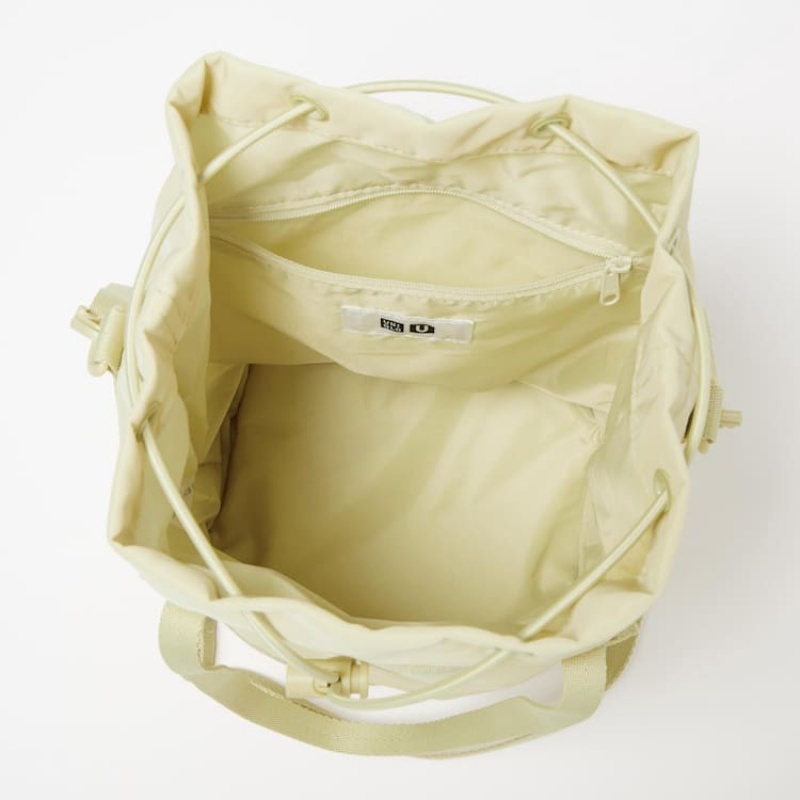 Men's Uniqlo U Medium Bucket Bags Beige | QNBH-98126