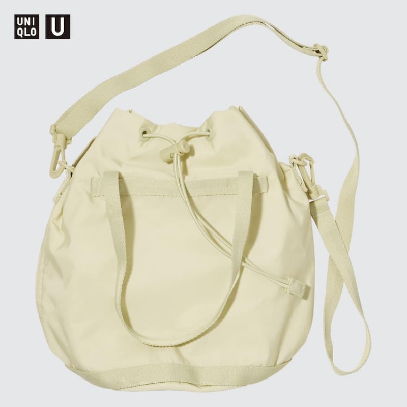 Men\'s Uniqlo U Medium Bucket Bags Beige | QNBH-98126