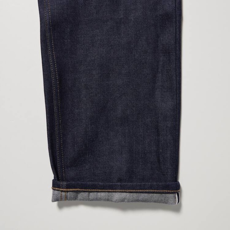 Men's Uniqlo U Selvedge Regular Fit Jeans Navy | ARBN-26857