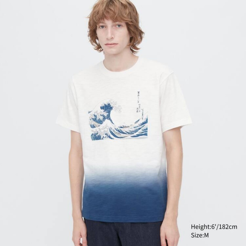 Men's Uniqlo Ukiyo-e Archive Ut Graphic T Shirts White | FQSD-35182