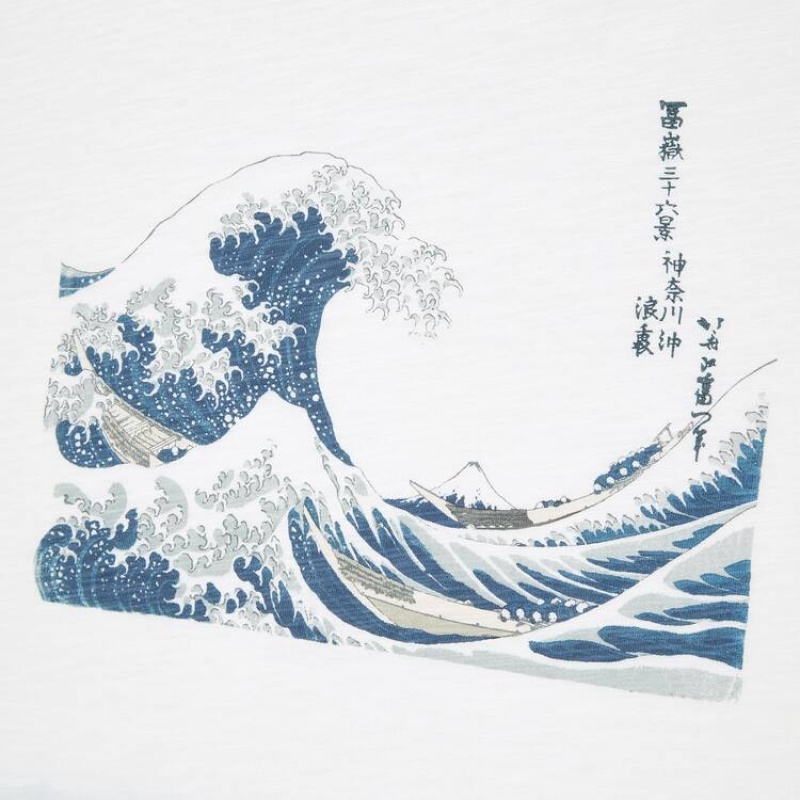 Men's Uniqlo Ukiyo-e Archive Ut Graphic T Shirts White | FQSD-35182