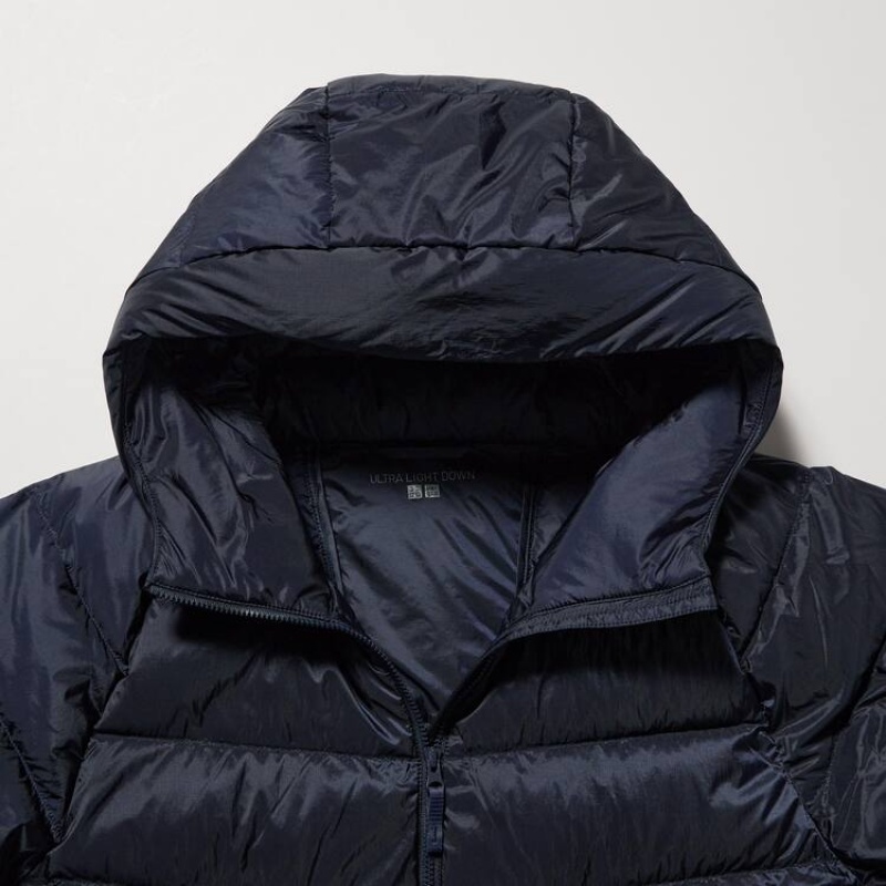 Men's Uniqlo Ultra Light Down 3d Cut Parka Navy | PIMZ-16207