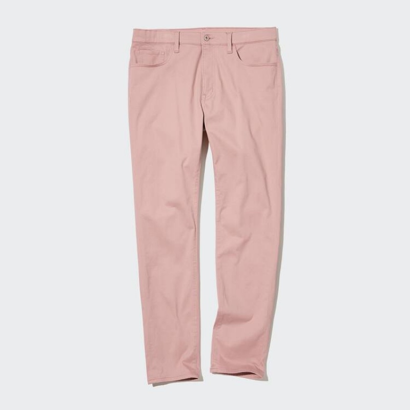 Men\'s Uniqlo Ultra Stretch Skinny Fit Colour Trousers Pink | VODN-14538