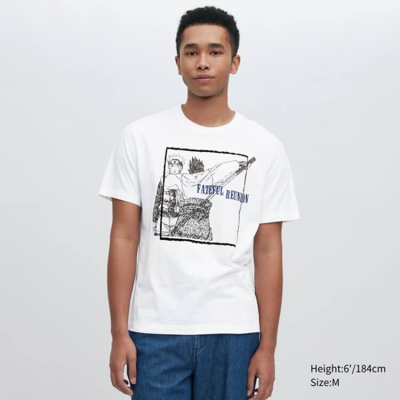 Men's Uniqlo Ut Archive Naruto Graphic T Shirts White | LEUO-36182