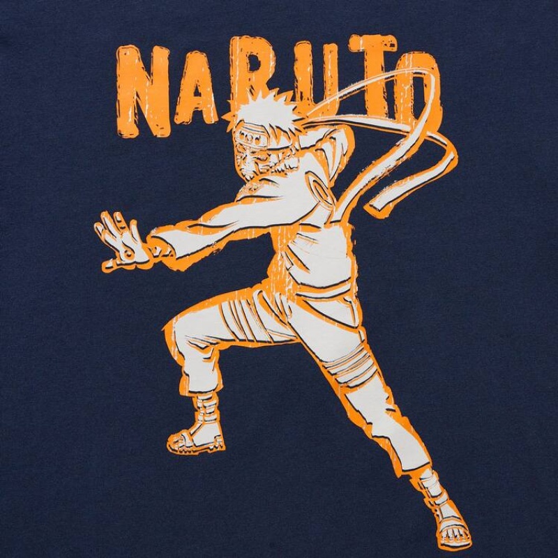 Men's Uniqlo Ut Archive Naruto Graphic T Shirts Navy | NTPG-60451