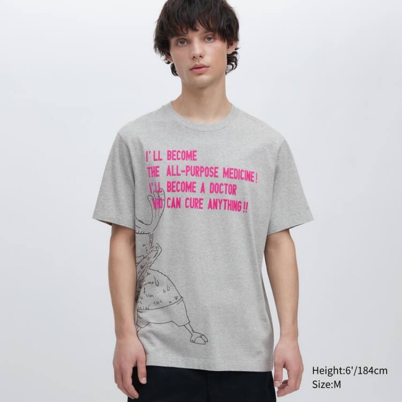 Men's Uniqlo Ut Archive One Piece Graphic T Shirts Grey | HDJZ-01549