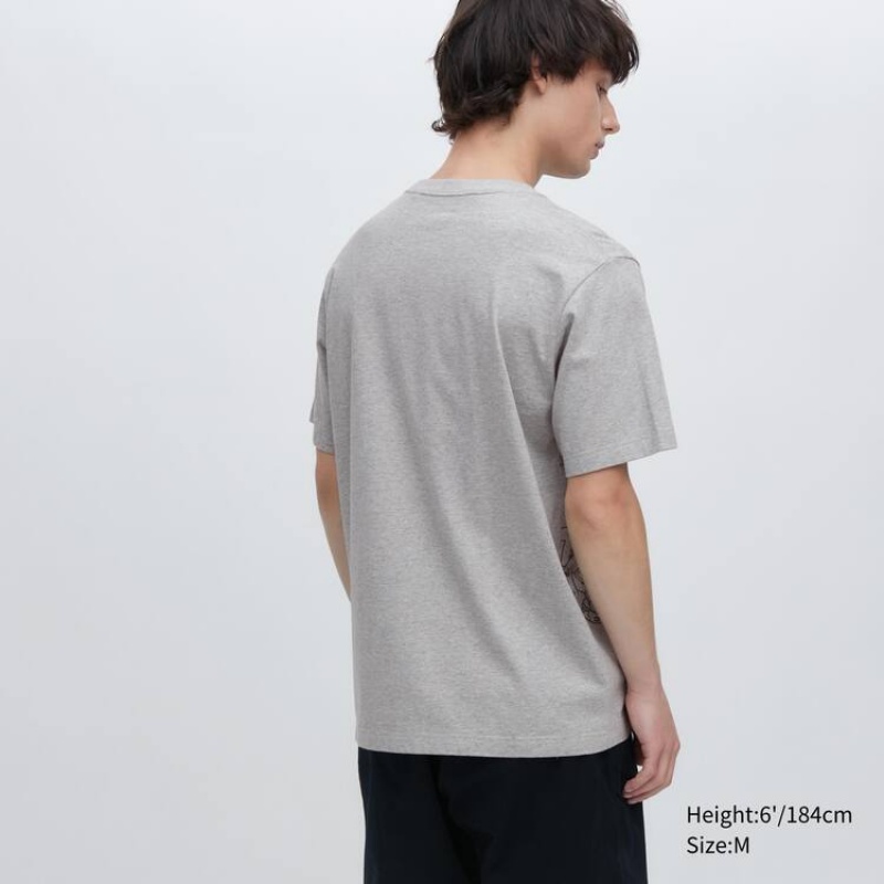 Men's Uniqlo Ut Archive One Piece Graphic T Shirts Grey | HDJZ-01549