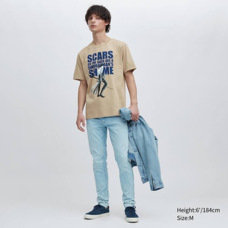 Men's Uniqlo Ut Archive One Piece Graphic T Shirts Beige | ELGY-46823